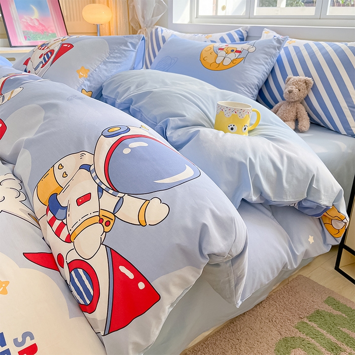 91家纺网 家纺一手货源 找家纺 （总）金鑫汇家纺 2024新款全棉纯棉卡通印花四件套单品系列-四件套