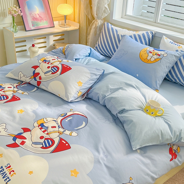 91家纺网 家纺一手货源 找家纺 （总）金鑫汇家纺 2024新款全棉纯棉卡通印花四件套单品系列-四件套