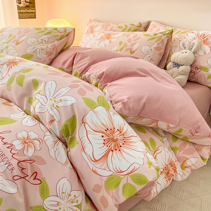 91家纺网 家纺一手货源 找家纺 金鑫汇家纺 2024新款全棉纯棉卡通印花四件套单品系列-四件套 繁花之恋