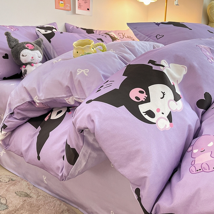 91家纺网 家纺一手货源 找家纺 桃子家居 2024新款三丽鸥正版授权全棉卡通系列四件套 棉三丽鸥-梦想库洛米