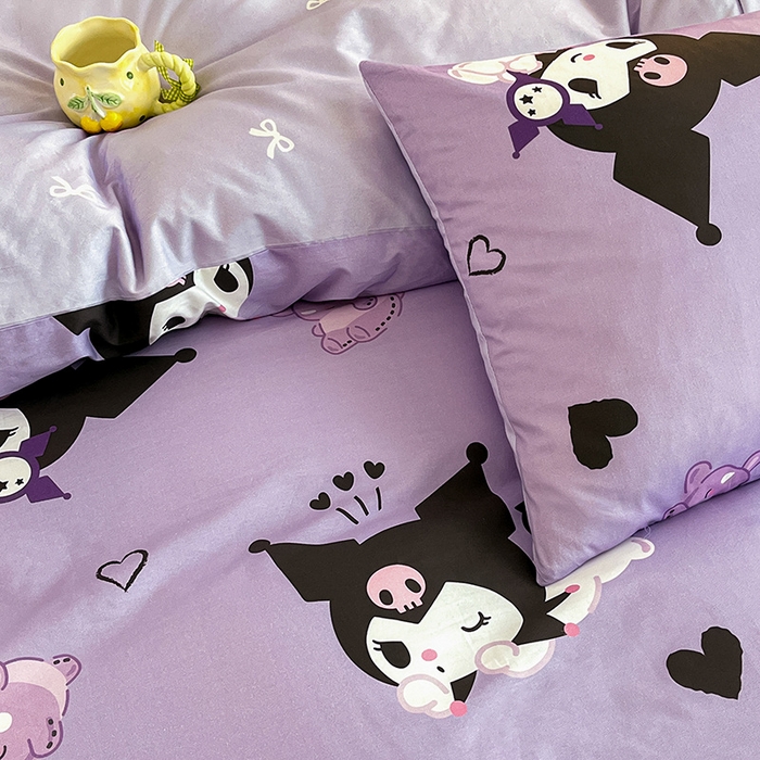 91家纺网 家纺一手货源 找家纺 桃子家居 2024新款三丽鸥正版授权全棉卡通系列四件套 棉三丽鸥-梦想库洛米