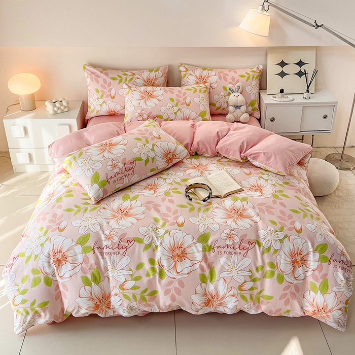 91家纺网 家纺一手货源 找家纺 金鑫汇家纺 2024新款全棉纯棉卡通印花四件套单品系列-单被套 繁花之恋