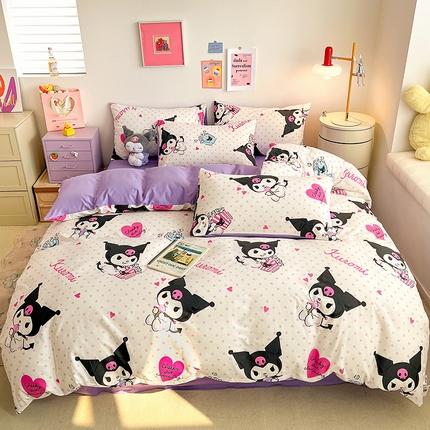 桃子家居 2024新款三丽鸥正版授权全棉卡通系列四件套 棉三丽鸥-甜筒库洛米