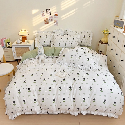 91家纺网 家纺一手货源 找家纺 （总）富米莱（原臻工厂） 2024新款小碎花花边夏被四件套