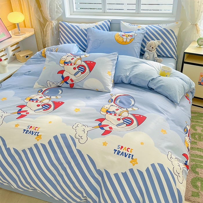 91家纺网 家纺一手货源 找家纺 （总）金鑫汇家纺 2024新款全棉纯棉卡通印花四件套单品系列-四件套