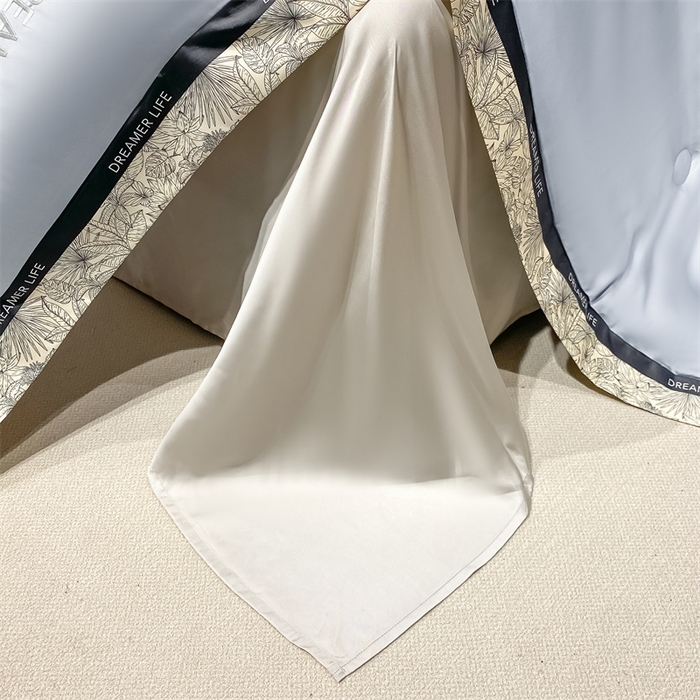 91家纺网 家纺一手货源 找家纺 笙意家纺 2025新款冰丝宽边款夏被-克里斯汀系列 克里斯汀-海清+山灰