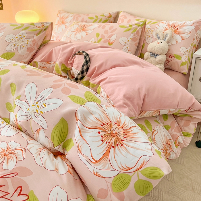 91家纺网 家纺一手货源 找家纺 金鑫汇家纺 2024新款全棉纯棉卡通印花四件套单品系列-四件套 繁花之恋