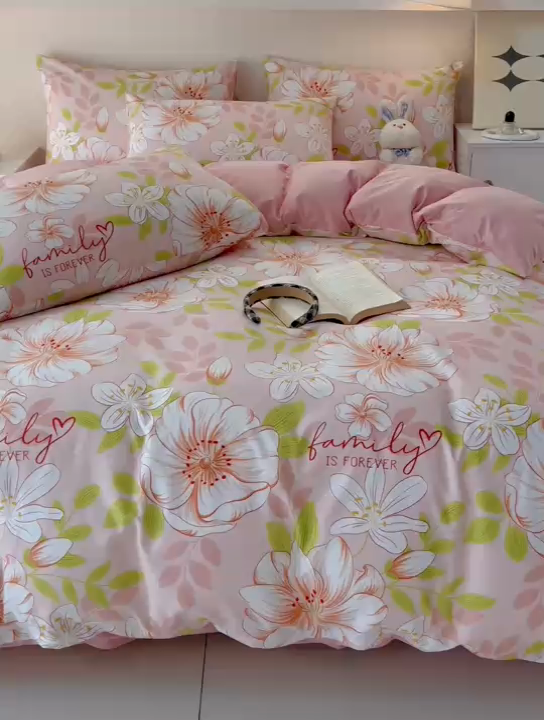 91家纺网 家纺一手货源 找家纺 金鑫汇家纺 2024新款全棉纯棉卡通印花四件套单品系列-四件套 繁花之恋