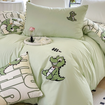 91家纺网 家纺一手货源 找家纺 （总）乐童家纺 2024爆款全棉1332呆萌小刺绣系列四件套