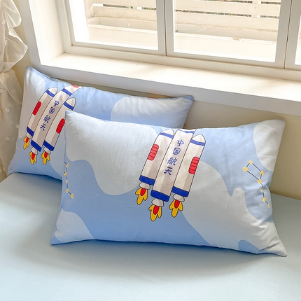 金鑫汇家纺 2024新款全棉纯棉卡通印花四件套单品系列-单枕套 星际穿越