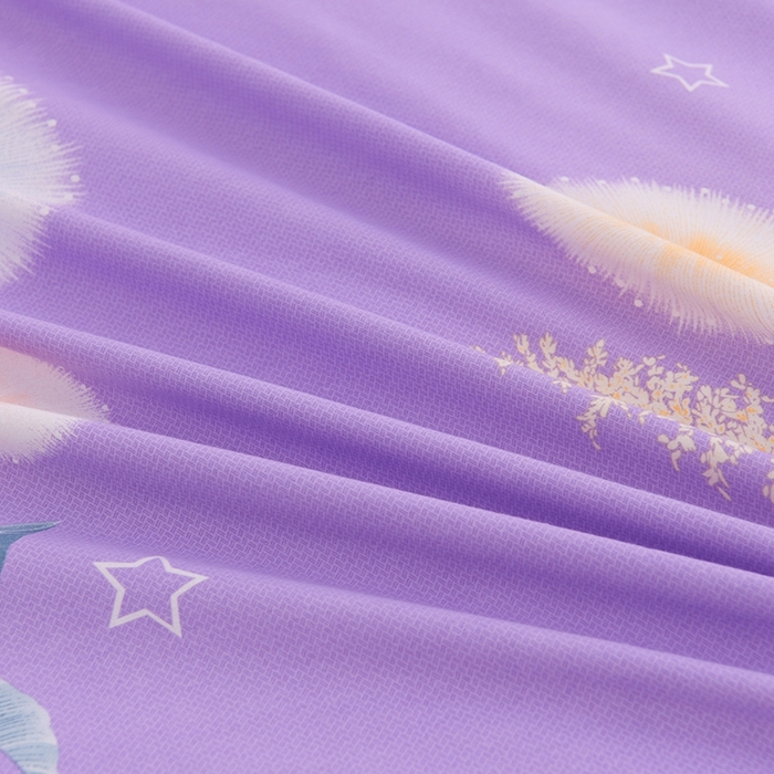 91家纺网 家纺一手货源 找家纺 润淳 2025新款加厚活性磨毛四件套纯棉三件套-花香密语 紫