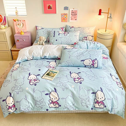 91家纺网 家纺一手货源 找家纺 （总）桃子家居 2024新款三丽鸥正版授权全棉卡通系列四件套