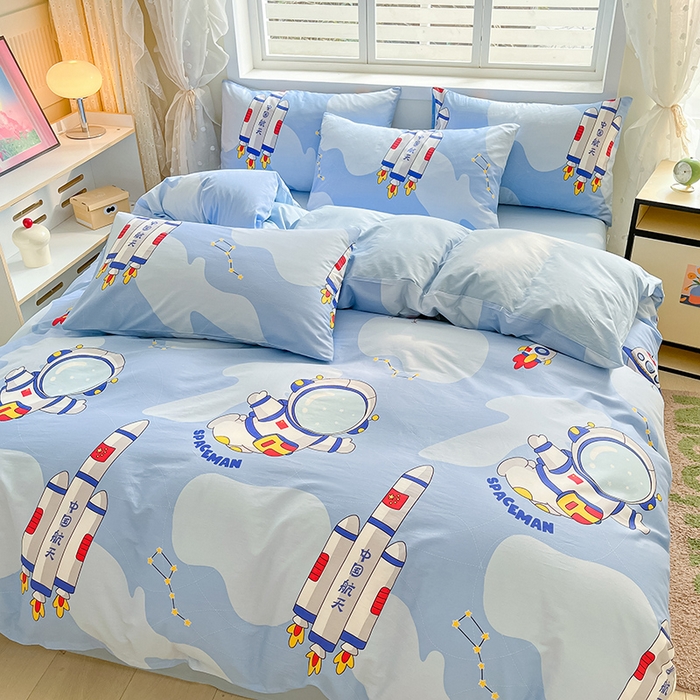 91家纺网 家纺一手货源 找家纺 金鑫汇家纺 2024新款全棉纯棉卡通印花四件套单品系列-四件套 星际穿越
