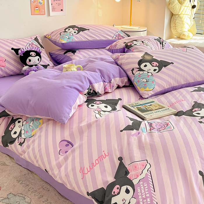 91家纺网 家纺一手货源 找家纺 桃子家居 2024新款三丽鸥正版授权全棉卡通系列四件套 棉三丽鸥-美美库洛米