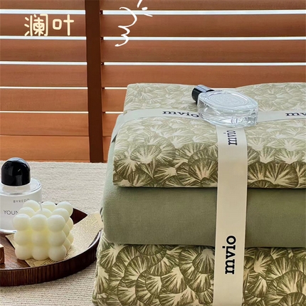 荣轩家居 2023新款全棉针织棉套件 澜叶