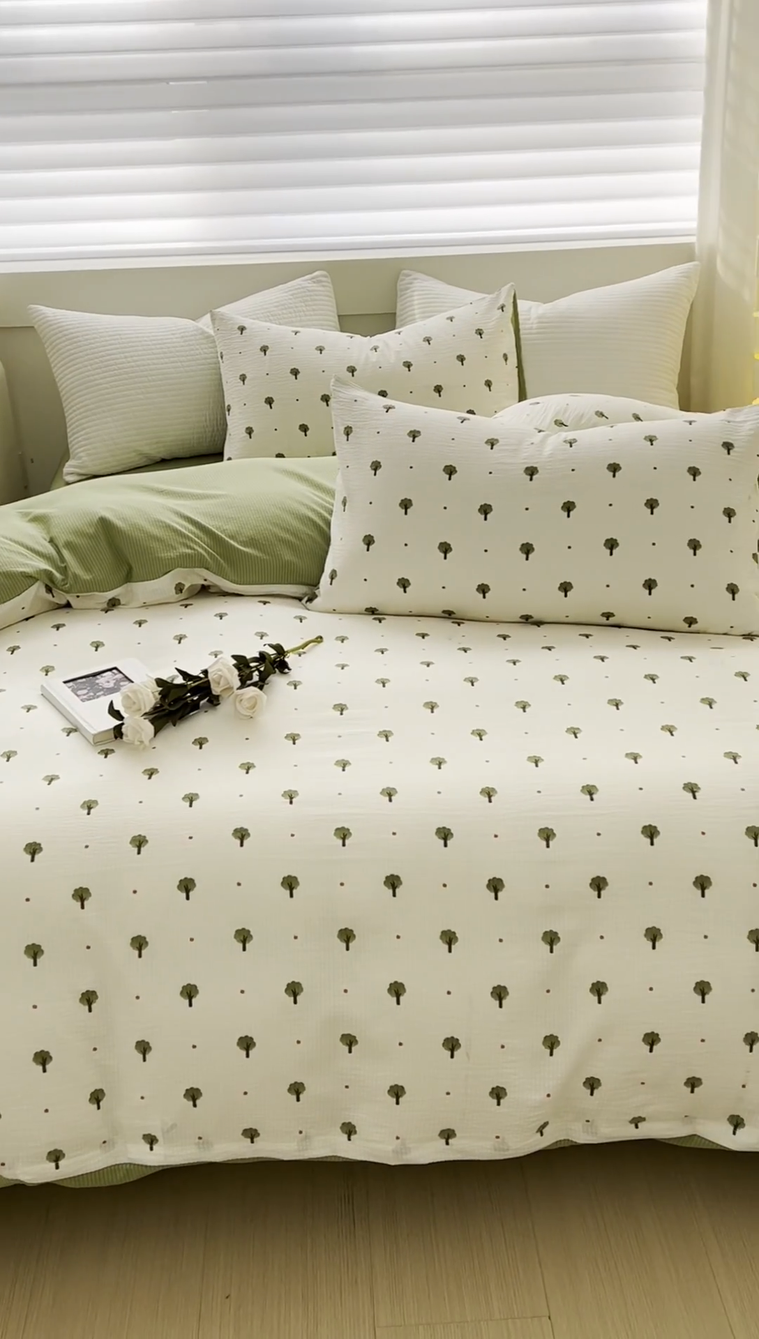 91家纺网 家纺一手货源 找家纺 可思家纺 2024新款A类水洗泡芙棉泡泡纱四件套 小森林