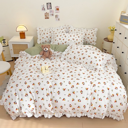 91家纺网 家纺一手货源 找家纺 （总）富米莱（原臻工厂） 2024新款小碎花花边夏被四件套