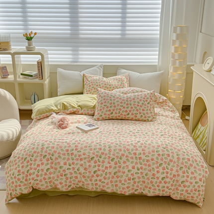 91家纺网 家纺一手货源 找家纺 （总）可思家纺 2024新款A类水洗泡芙棉泡泡纱四件套