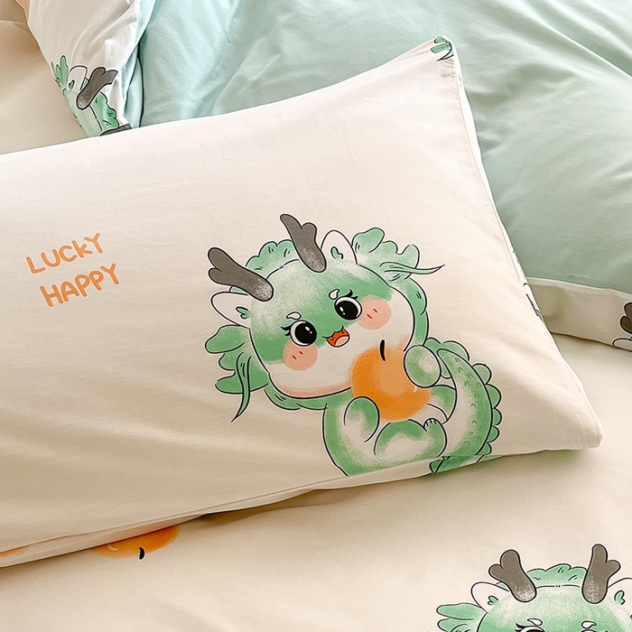 91家纺网 家纺一手货源 找家纺 （总）金鑫汇家纺 2024新款全棉纯棉卡通印花四件套单品系列-单枕套