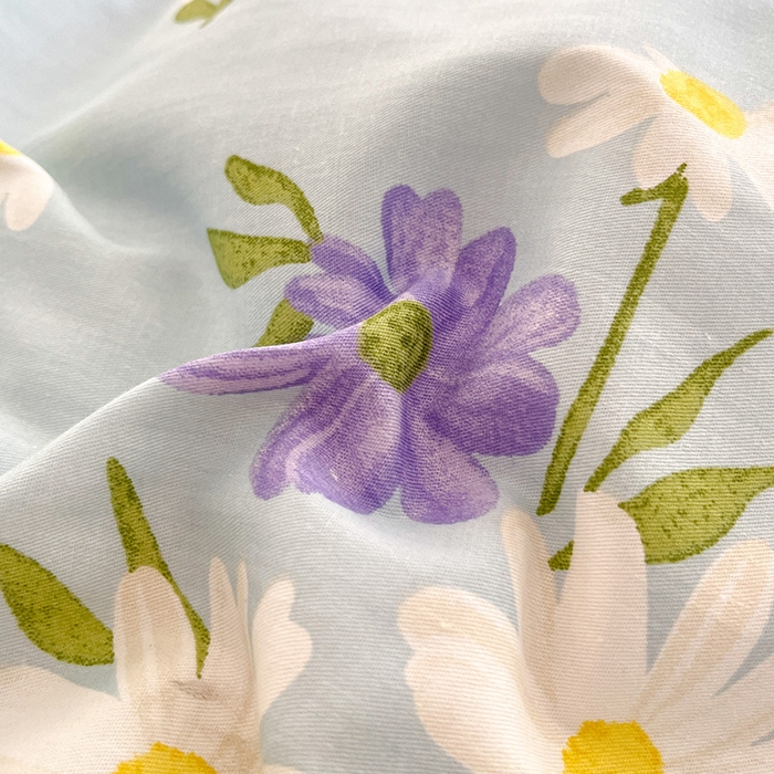 91家纺网 家纺一手货源 找家纺 绵庭家纺 2024新款AB版全棉印花系列四件套 田苑花间