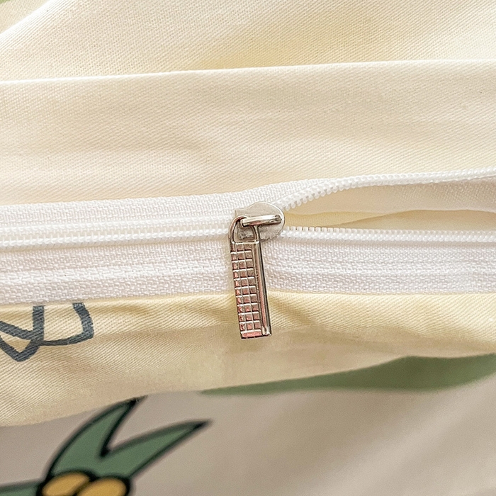 91家纺网 家纺一手货源 找家纺 绵庭家纺 2024新款AB版全棉印花系列四件套 熊猫戏水绿