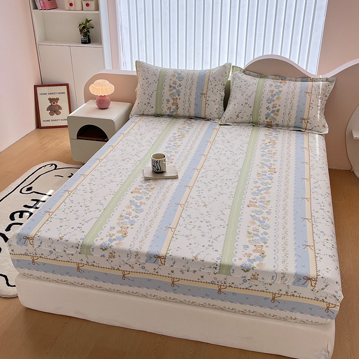 91家纺网 家纺一手货源 找家纺 绵庭家纺 2024新款AB版12868全棉印花单床笠  诺溪