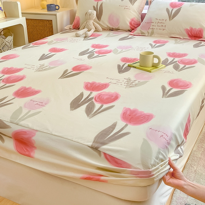 91家纺网 家纺一手货源 找家纺 绵庭家纺 2024新款AB版12868全棉印花单床笠  尤拉朵