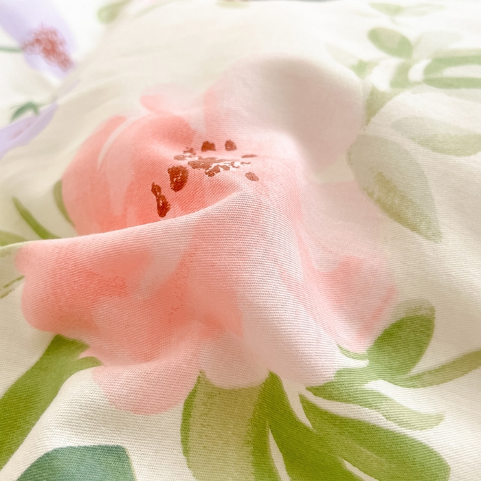 91家纺网 家纺一手货源 找家纺 绵庭家纺 2024新款AB版全棉印花系列四件套 繁花漫熳