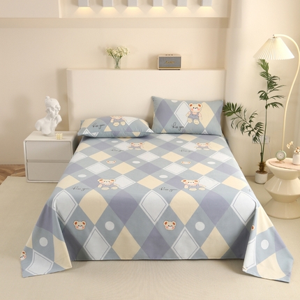 91家纺网 家纺一手货源 找家纺 （总）棉乐町家居 2025新款三枚段条卷边老粗布床单套件