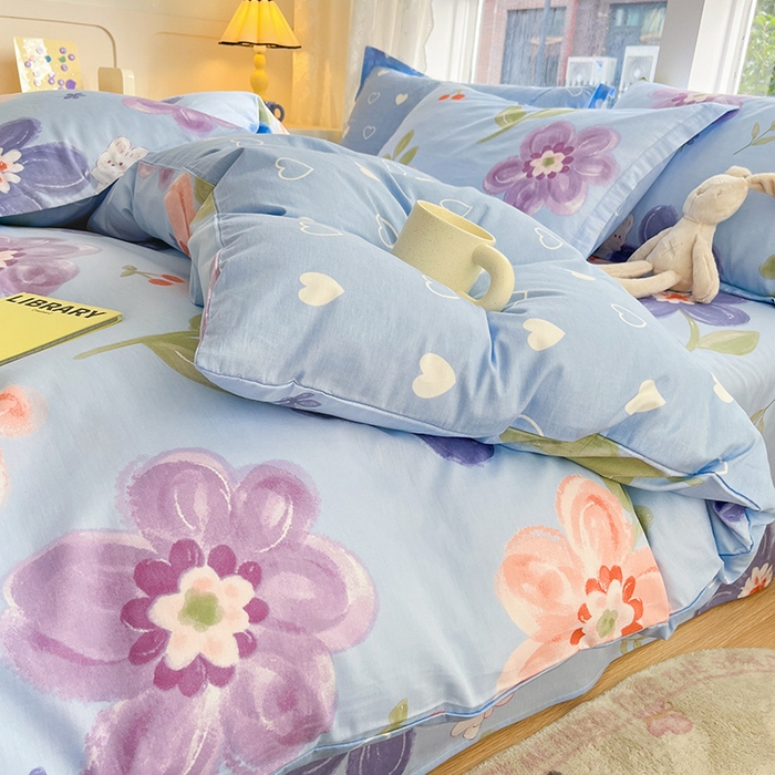 91家纺网 家纺一手货源 找家纺 绵庭家纺 2024新款AB版12868全棉印花单枕套 繁花似锦