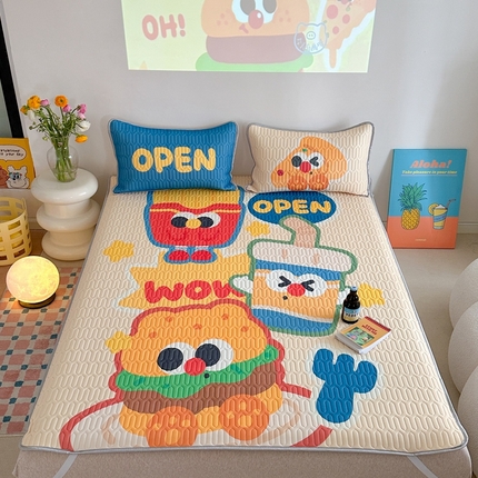 91家纺网 家纺一手货源 找家纺 美乐迪 2024新款大版乳胶凉席 汉堡