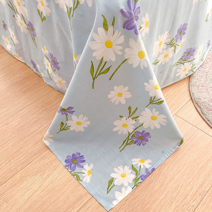 91家纺网 家纺一手货源 找家纺 绵庭家纺 2024新款AB版全棉印花系列四件套 田苑花间