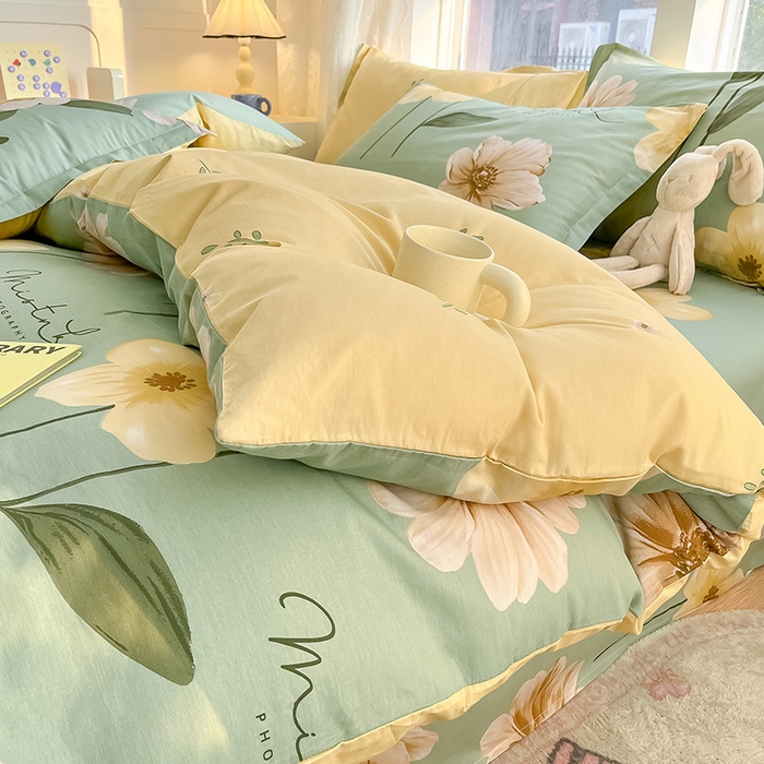 91家纺网 家纺一手货源 找家纺 绵庭家纺 2024新款AB版12868全棉印花单被套 千垛嫚柔