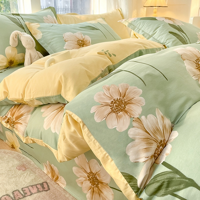 91家纺网 家纺一手货源 找家纺 绵庭家纺 2024新款AB版12868全棉印花单枕套 千垛嫚柔