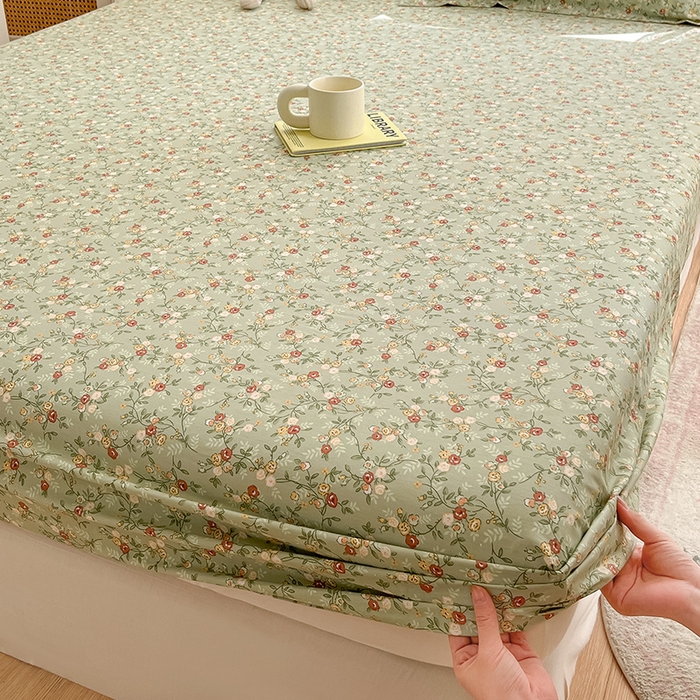 91家纺网 家纺一手货源 找家纺 绵庭家纺 2024新款AB版12868全棉印花单床笠  浮世繁华