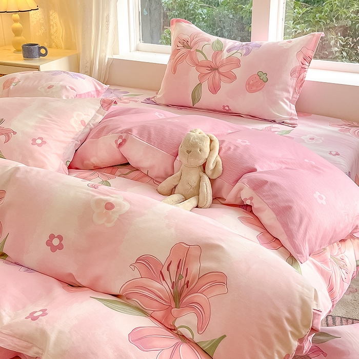 91家纺网 家纺一手货源 找家纺 绵庭家纺 2024新款AB版12868全棉印花单被套 兰若幽香