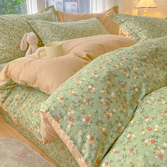 91家纺网 家纺一手货源 找家纺 绵庭家纺 2024新款AB版12868全棉印花单枕套 浮世繁华