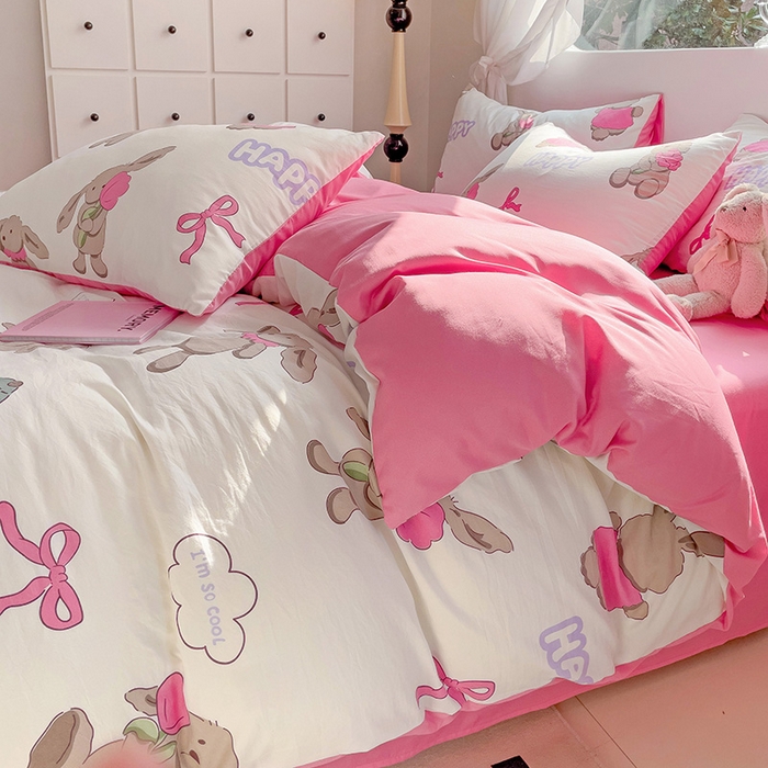 91家纺网 家纺一手货源 找家纺 优选良品 2025新款直播爆款母婴级水洗皱皱棉四件套小碎花被套床笠款三件套 兔兔报道