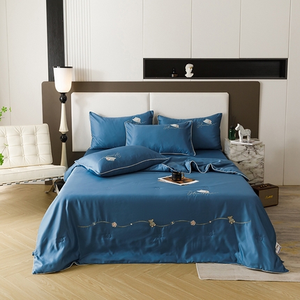 91家纺网 家纺一手货源 找家纺 （总）绒世界 2025新款大牌风水洗真丝绣花床笠被套夏被四件套公主日记系列-风格二