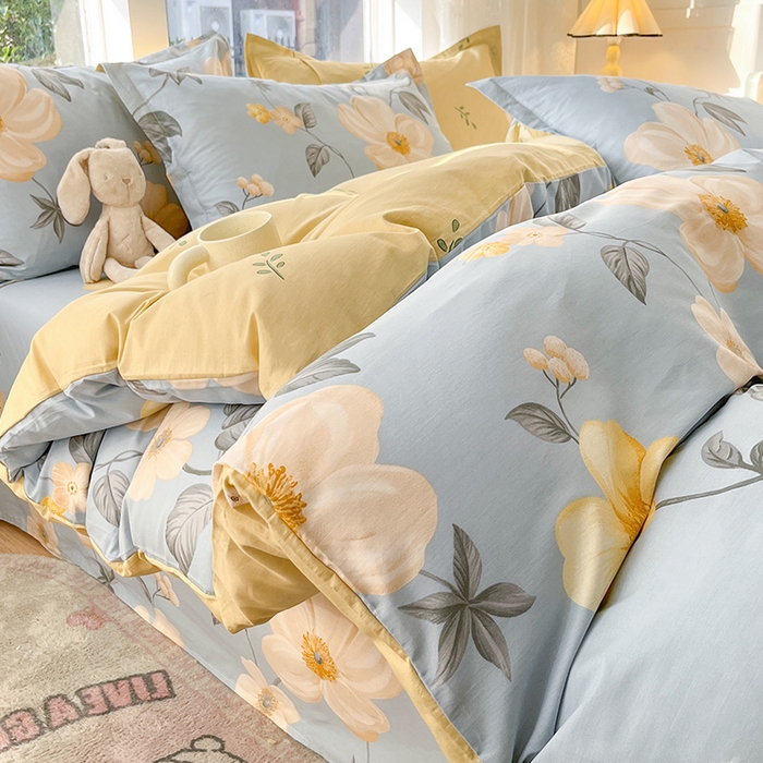 91家纺网 家纺一手货源 找家纺 绵庭家纺 2024新款AB版12868全棉印花单枕套 雅致花都