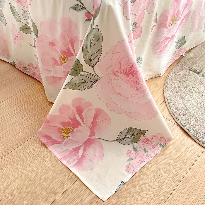 91家纺网 家纺一手货源 找家纺 绵庭家纺 2024新款AB版全棉印花系列四件套 云花妙染