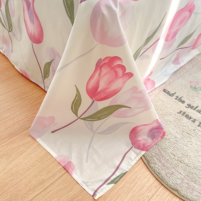 91家纺网 家纺一手货源 找家纺 绵庭家纺 2024新款AB版全棉印花系列四件套 花梦里