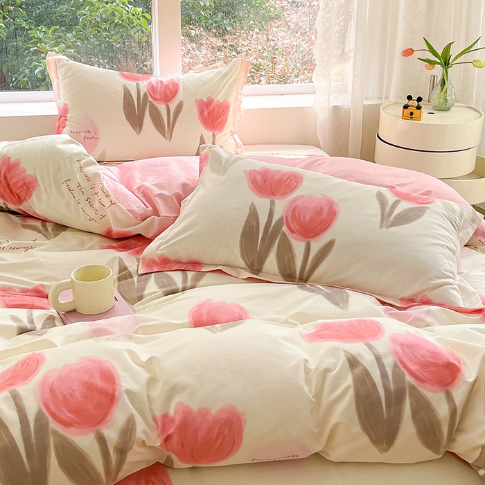 91家纺网 家纺一手货源 找家纺 绵庭家纺 2024新款AB版12868全棉印花单被套 尤拉朵