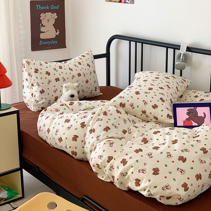 91家纺网 家纺一手货源 找家纺 （总）六巷胡同 2024新款40支全棉13372韩系INS卡通减龄篇四件套