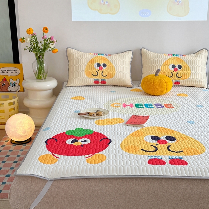 91家纺网 家纺一手货源 找家纺 美乐迪 2024新款大版乳胶凉席 奶油芝士