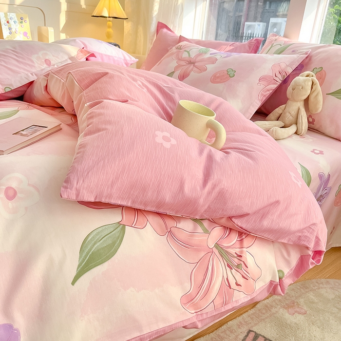 91家纺网 家纺一手货源 找家纺 绵庭家纺 2024新款AB版12868全棉印花单被套 兰若幽香