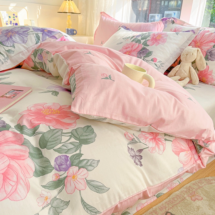 91家纺网 家纺一手货源 找家纺 绵庭家纺 2024新款AB版12868全棉印花单枕套 水榭听香-米