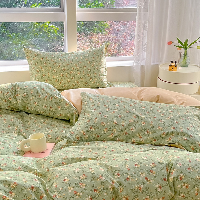 91家纺网 家纺一手货源 找家纺 绵庭家纺 2024新款AB版全棉印花系列四件套 浮世繁华