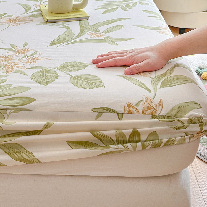 91家纺网 家纺一手货源 找家纺 绵庭家纺 2024新款AB版12868全棉印花单床笠  羽飞舞