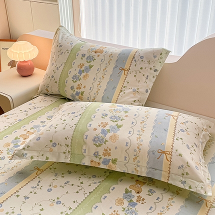 91家纺网 家纺一手货源 找家纺 绵庭家纺 2024新款AB版12868全棉印花单枕套 诺溪